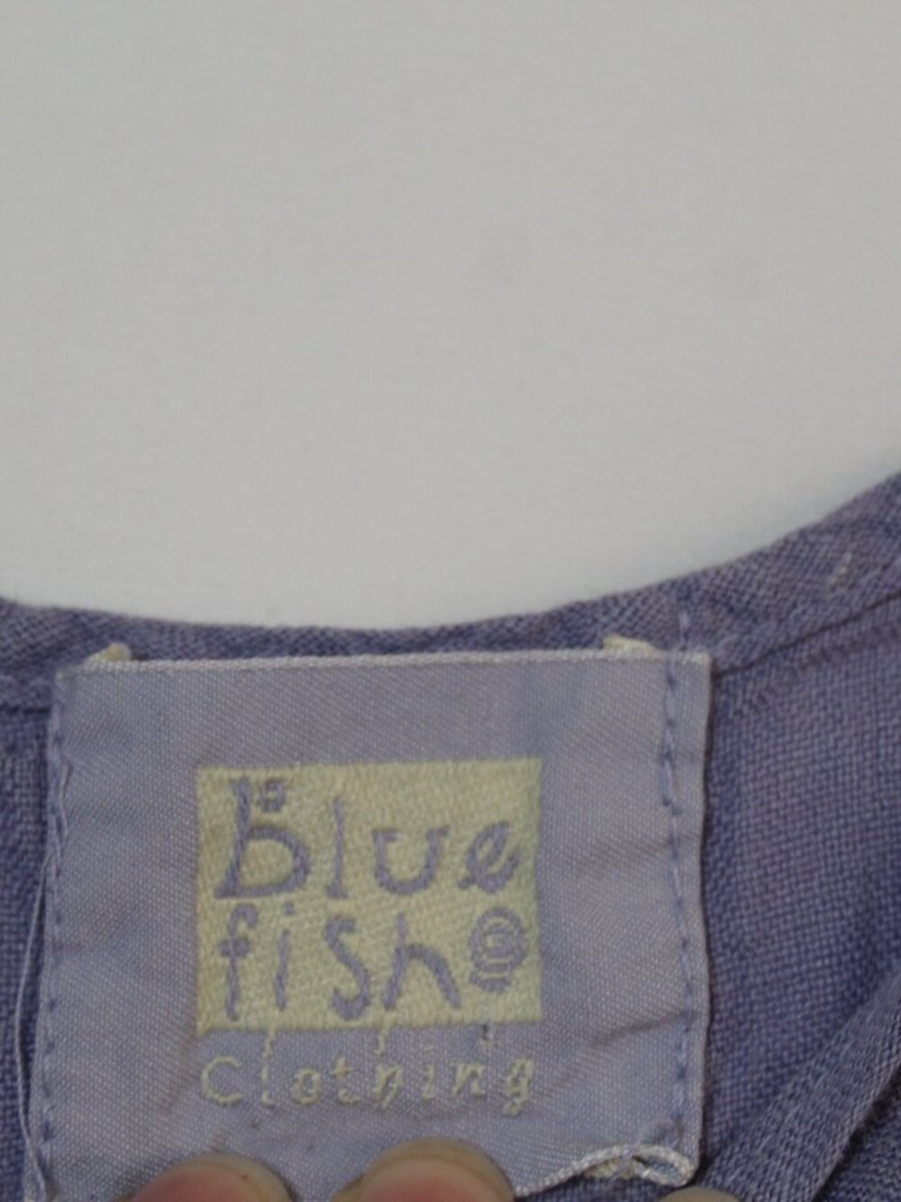 Vintage Blue Fish women's dress size 1 lavender linen natural fiber sleeveless - Picture 5 of 11